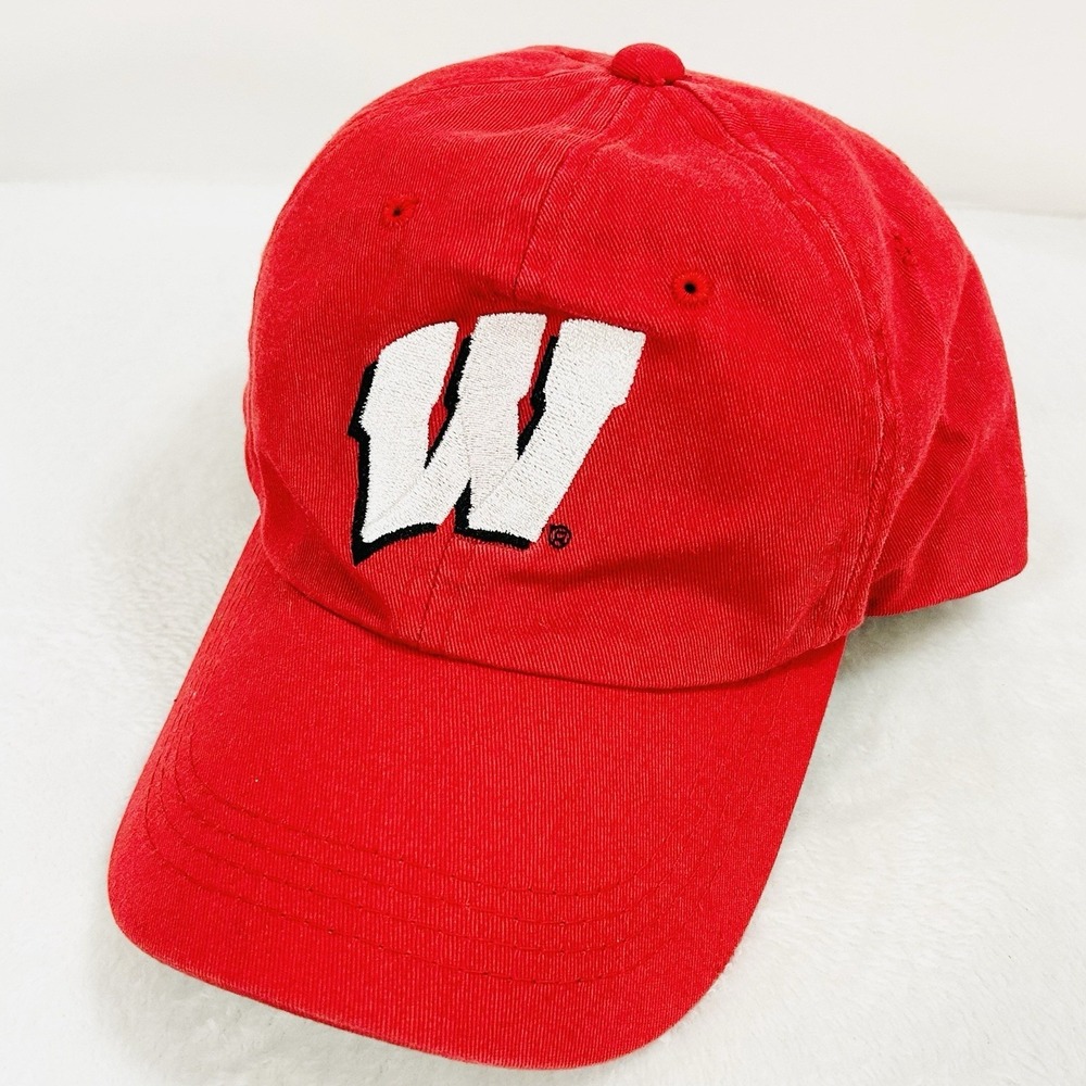 NCAA Wisconsin Badgers Signature Dad‎ Hat Cap Adjustable Strapback Red College